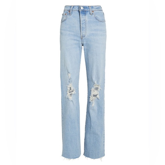 Levi’s Ribcage Straight Full Length in Light Wash - Picture 3 of 13